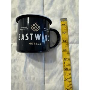 Navy Mug Enameled Metal Eastwind Hotels Catskill Mountains New York